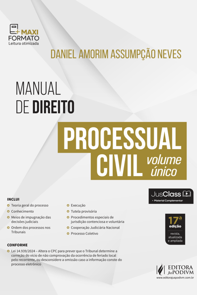 Manual de direito processual civil: volume único